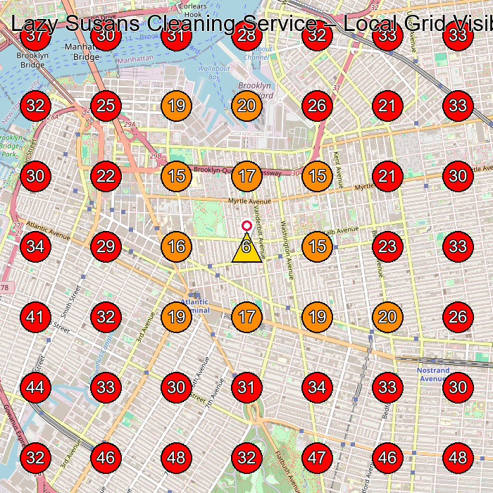 Lazy Susans Cleaning Service GeoGrid visibility map for House Cleaning Service in Brooklyn